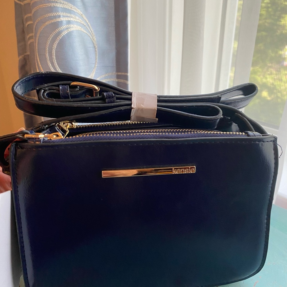 Kensie Crossbody Shoulder Bag Vegan NWT Navy Blue